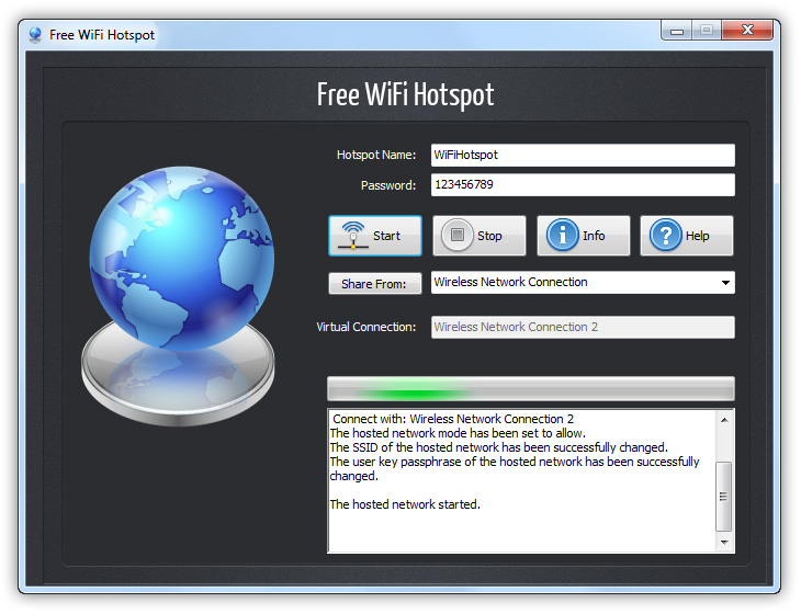Click to view Free WiFi Hotspot 3.2.4 screenshot