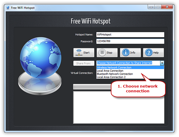 Choose the inflight WiFi Internet and create WiFi hotspot