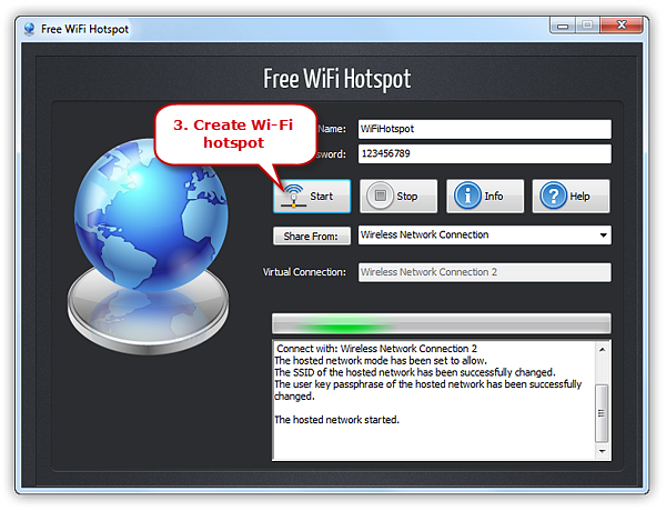 Facebook Like and Share & Check-in I Start Hotspot Cloud WiFi software