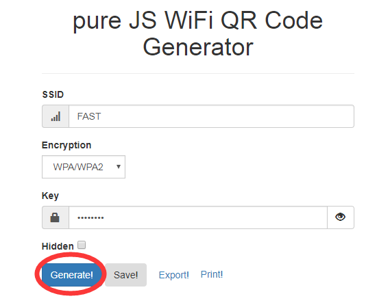 Generate WiFi QR code