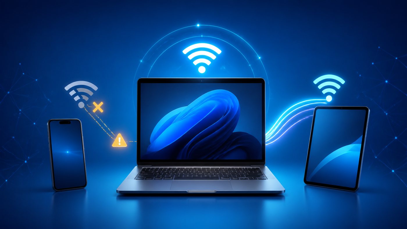 Windows 11 mobile hotspot not working troubleshooting illustration